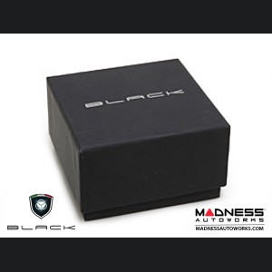 FIAT 500 Gear Shift Knob by BLACK - Black Leather Top w/ White Base
