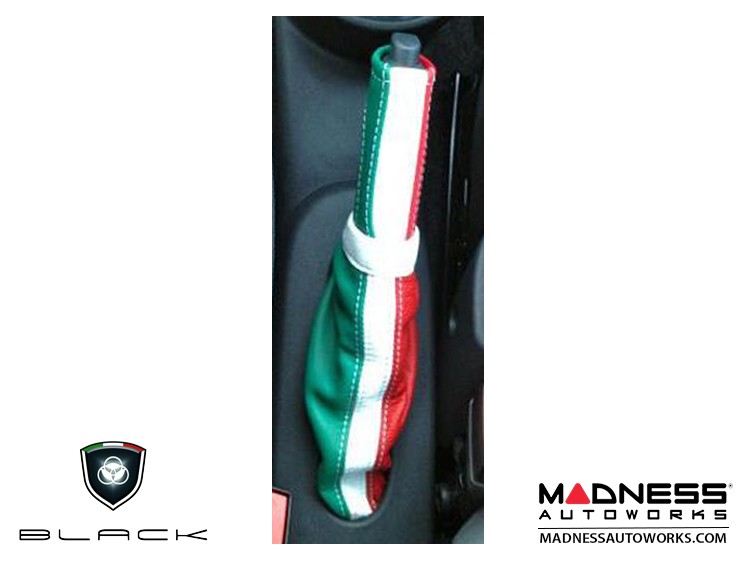 FIAT 500 eBrake Handle Cover - Leather - Italian Flag 
