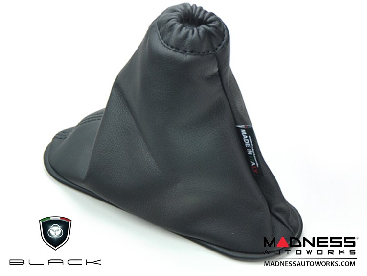 FIAT 500 eBrake Boot - Black Leather w/ Black Stitching 