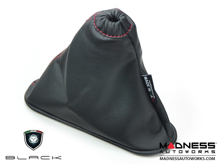 FIAT 500 eBrake Boot - Black Leather w/ Red Stitching