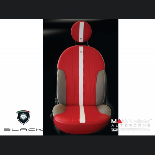 FIAT 500 Seat Covers - Front Seat Covers and Head Rests - Tuxedo Red