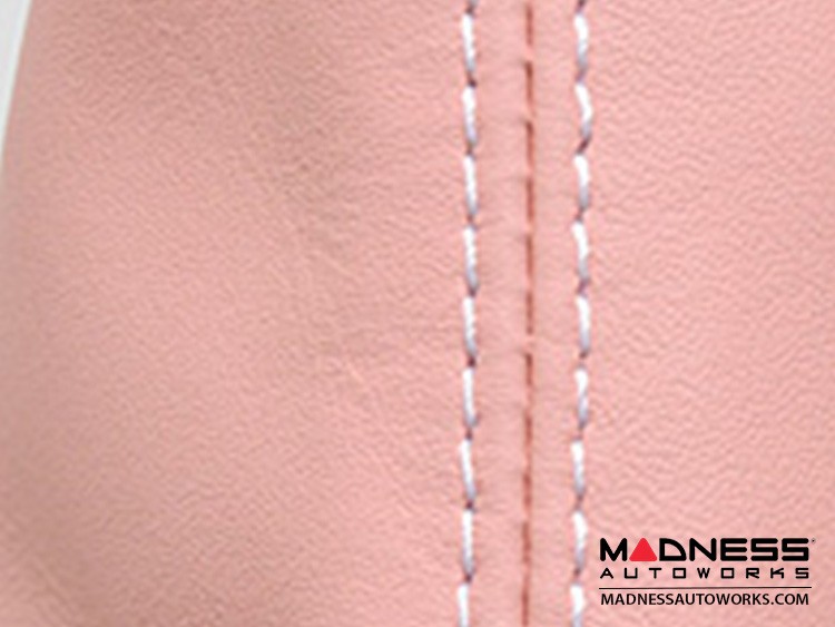 FIAT 500 eBrake Boot - Blush Pink Leather w/ White Stitching
