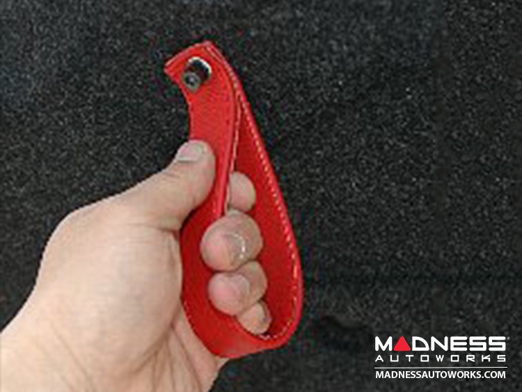 FIAT 500 Trunk Handle / Pull Strap - Red - Red ABARTH Logo