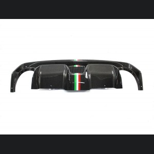 FIAT 500 Rear Diffuser - Carbon Fiber -Dual Exit - 595 Style - EU Model - Italian Stripe