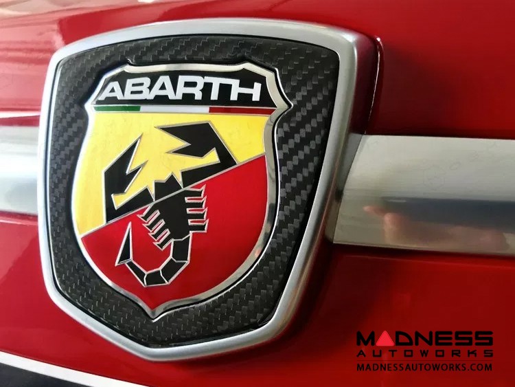 FIAT 500 ABARTH Front Emblem Frame - Carbon Fiber - Gloss