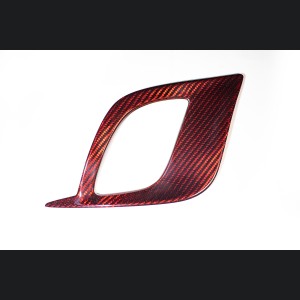FIAT 500 Front Side Air Duct Diffuser Set - Carbon Fiber - Red Candy