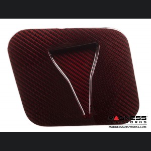 FIAT 500 Hood Scoop - ABARTH NACA Air Intake - Carbon Fiber - Red Candy Finish