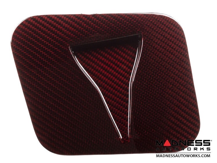 FIAT 500 Hood Scoop - ABARTH NACA Air Intake - Carbon Fiber - Red Candy Finish