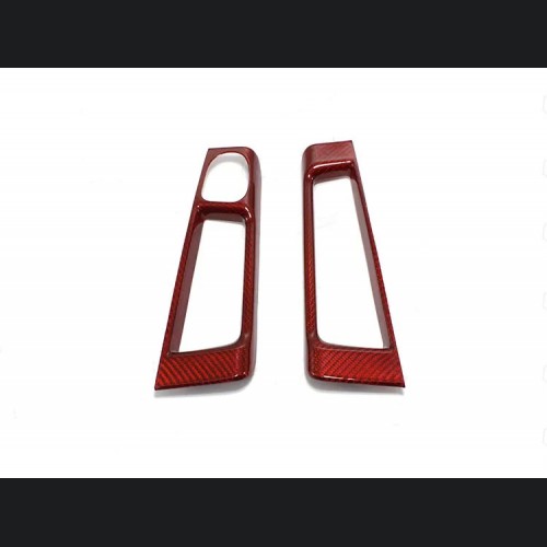 FIAT 500 Interior Door Handle Cover - Carbon Fiber - EU Model - Red Candy
