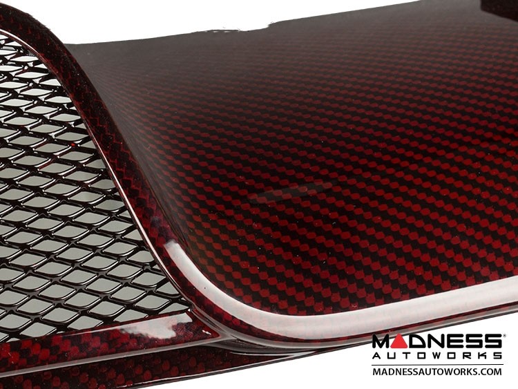 FIAT 500 Rear Diffuser - Carbon Fiber - Dual Exit - Red Candy