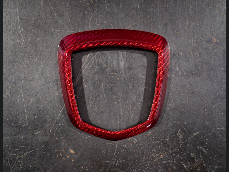 FIAT 500 ABARTH Rear Emblem Trim (1 piece) - Carbon Fiber - Red Candy