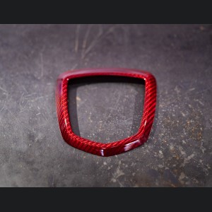 FIAT 500 ABARTH Rear Emblem Trim (1 piece) - Carbon Fiber - Red Candy