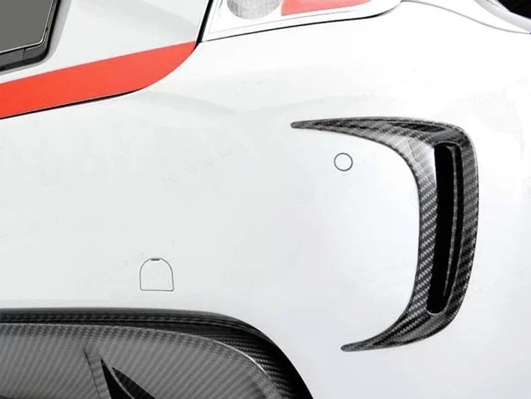 FIAT 500 Rear Bumper Side Duct Trim Piece Set - Carbon Fiber 