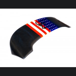 FIAT 500 Roof Spoiler - Carbon Fiber - American Flag w/ Black Scorpion