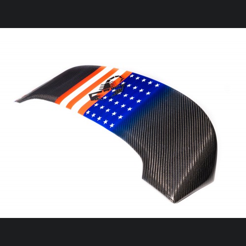 FIAT 500 Roof Spoiler - Carbon Fiber - American Flag w/ Black Scorpion