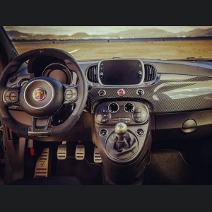 FIAT 500 ABARTH Steering Wheel Trim - Carbon Fiber - Blue Candy - 595 Edition (2016-on)