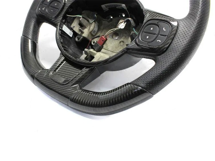 FIAT 500 ABARTH Steering Wheel Lower Center Trim Piece - Carbon Fiber - EU Model - White Candy