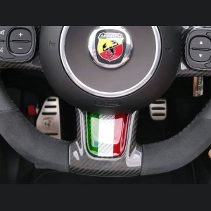 FIAT 500 ABARTH Steering Wheel Lower Center Trim Piece - Carbon Fiber - EU Model - Italian Theme