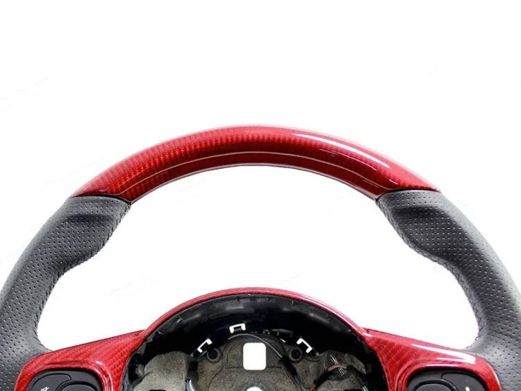 FIAT 500 ABARTH Upper Steering Wheel Trim - Carbon Fiber - EU Model - Red