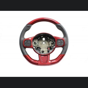 FIAT 500 ABARTH Upper Steering Wheel Trim - Carbon Fiber - EU Model - Red