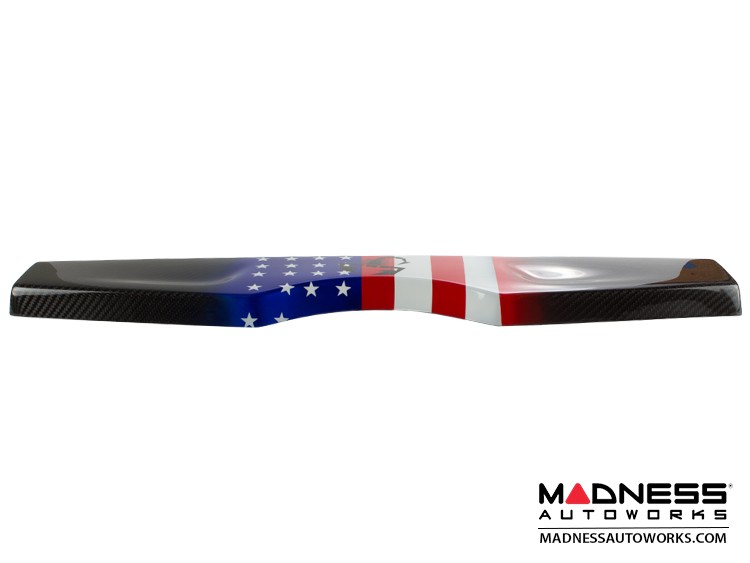 FIAT 500 Parcel Shelf - Carbon Fiber - American Flag w/ Black Scorpion