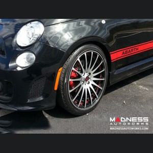 FIAT 500 Custom Wheels - Competizione - Enzo Design - 17" - Polished Face/ Gloss Black Back/ Red Pin Stripe