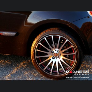 FIAT 500 Custom Wheels - Competizione - Enzo Design - 17" - Polished Face/ Gloss Black Back/ Red Pin Stripe