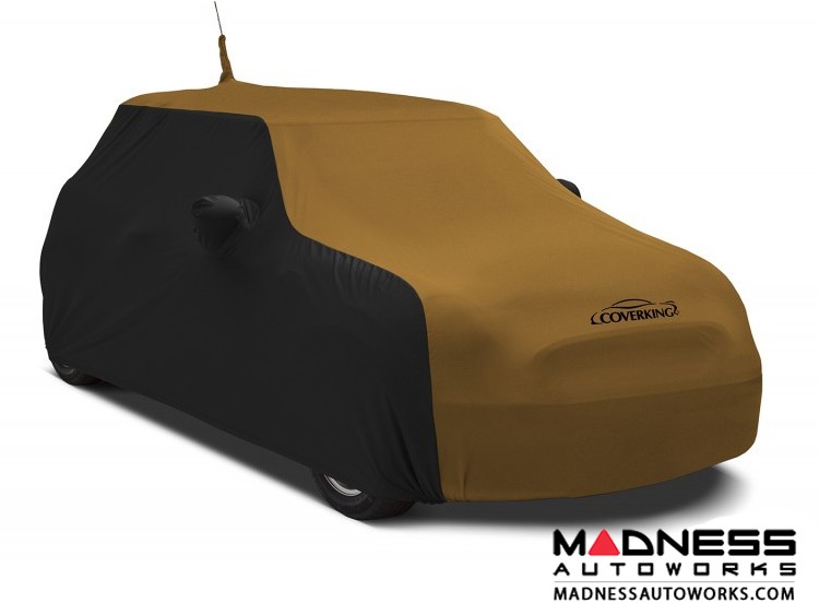 FIAT 500 Custom Vehicle Cover - Indoor Satin Stretch - Black w/ Hertz Gold