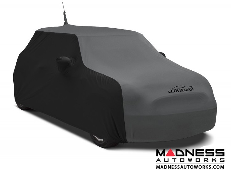 FIAT 500 Custom Vehicle Cover - Indoor Satin Stretch - Black w/ Metallic Gray