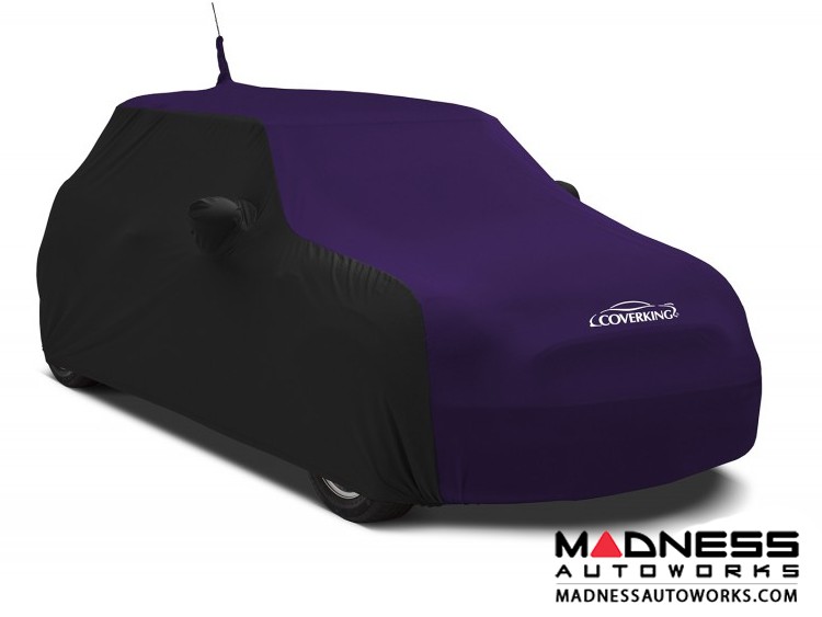 FIAT 500 Custom Vehicle Cover - Indoor Satin Stretch - Black w/ Plum Crazy Purple