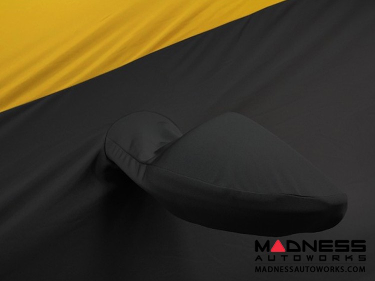 FIAT 500 Custom Vehicle Cover - Indoor Satin Stretch - Black w/ Velocity Yellow