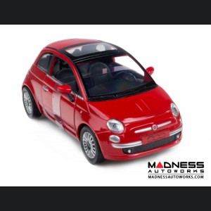 FIAT 500 Die Cast Model 1/24 Scale - Lounge - Red (New Ray)