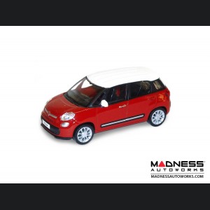 FIAT 500L Die Cast Model 1/43 scale - Red w/ White Top by FIAT