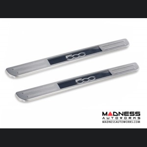 FIAT 500L Door Sills - Wireless LED Lighted - Brushed SS w/ 500 Logo