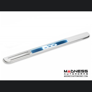 FIAT 500 Door Sills - Wireless LED Lighted - Polished SS w/ 500 Logo