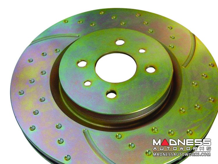 FIAT 500 Brake Rotors by EBC - Slotted / Dimpled - Front Set - 1.4L Multi Air Turbo Engine