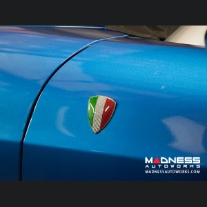 FIAT 124 Badges - Carbon Fiber - Italian Theme Shield