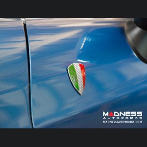 FIAT 124 Badges - Carbon Fiber - Italian Theme Shield