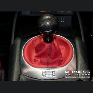 FIAT 124 Spider Gear Shift Boot - Red Leather w/ Black Stitching