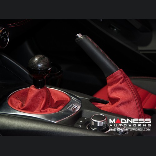 FIAT 124 Spider Gear Shift / eBrake Kit - Boot Red Leather w/ Black Stitching