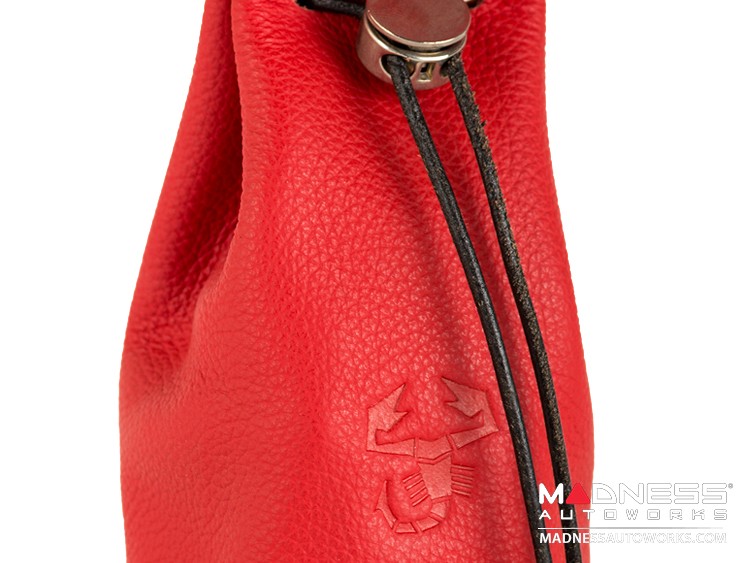 Pochette - Red Leather w/ embossed ABARTH Scorpion Logo 