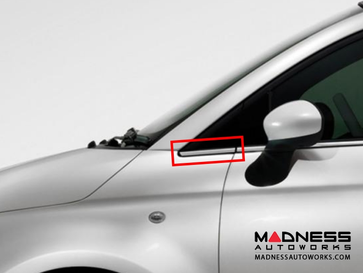 FIAT 500 Weatherstrip Fender Molding Chrome Left Genuine FIAT 500 MADNESS Auto Parts