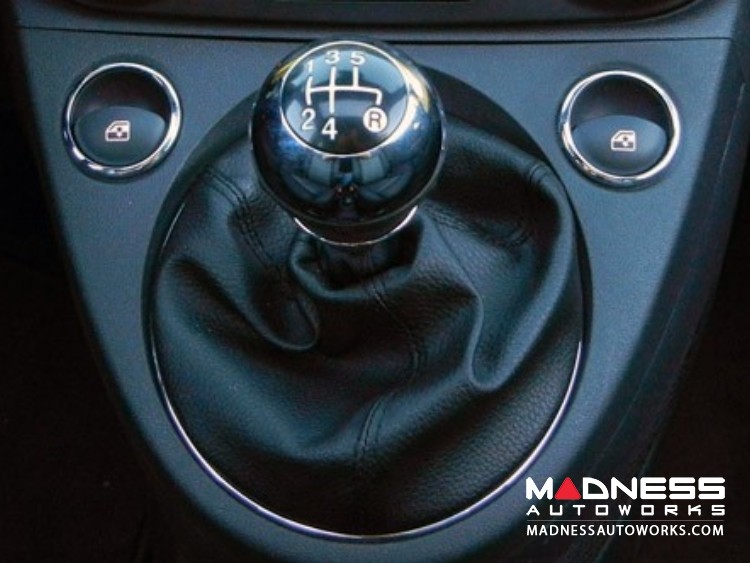 FIAT 500 Gear Shift Knob - Chrome w/ Black Base - Genuine FIAT