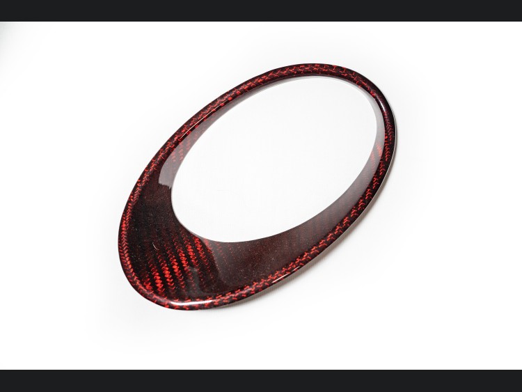  FIAT 500 Driving Lights Frames - Carbon Fiber - NA Model - Red Candy