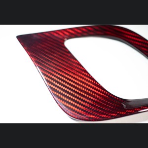 FIAT 500 Front Side Air Duct Diffuser Set - Carbon Fiber - NA Model - Red Candy