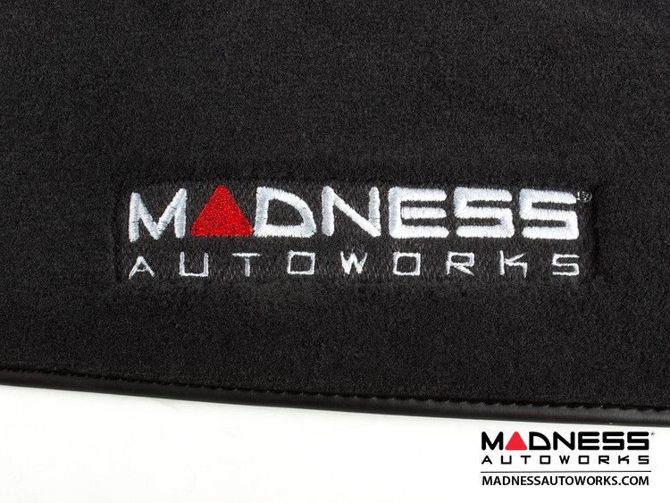 FIAT 500X Floor Mats - Premium Carpet - MADNESS - Front + Rear Set - w/ MADNESS Logo