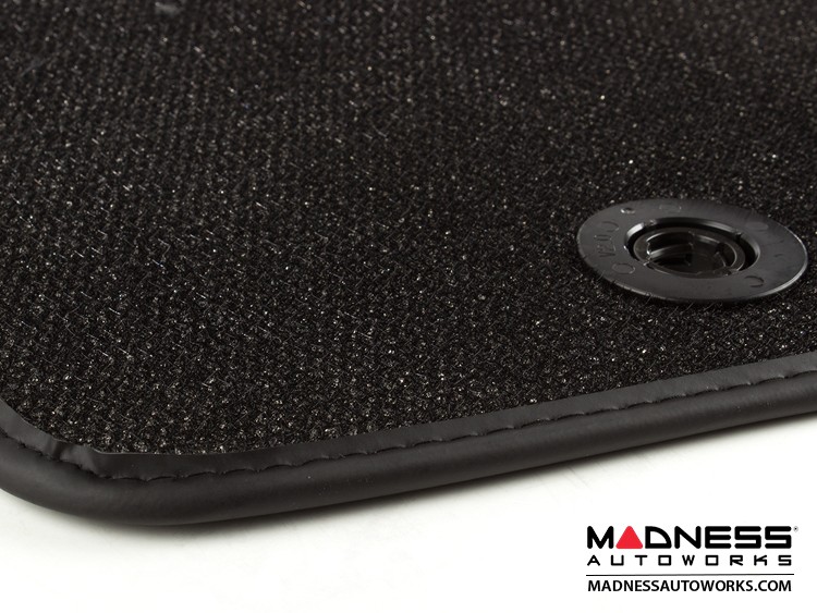 FIAT 500X Floor Mats - Premium Carpet - MADNESS - Front + Rear Set - w/ MADNESS Logo