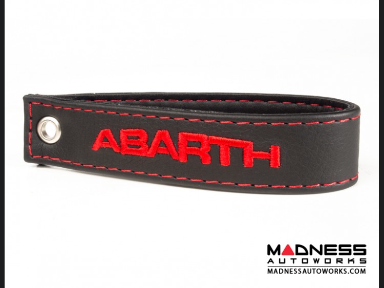 FIAT 500 Trunk Handle / Pull Strap - Black - Red ABARTH Logo