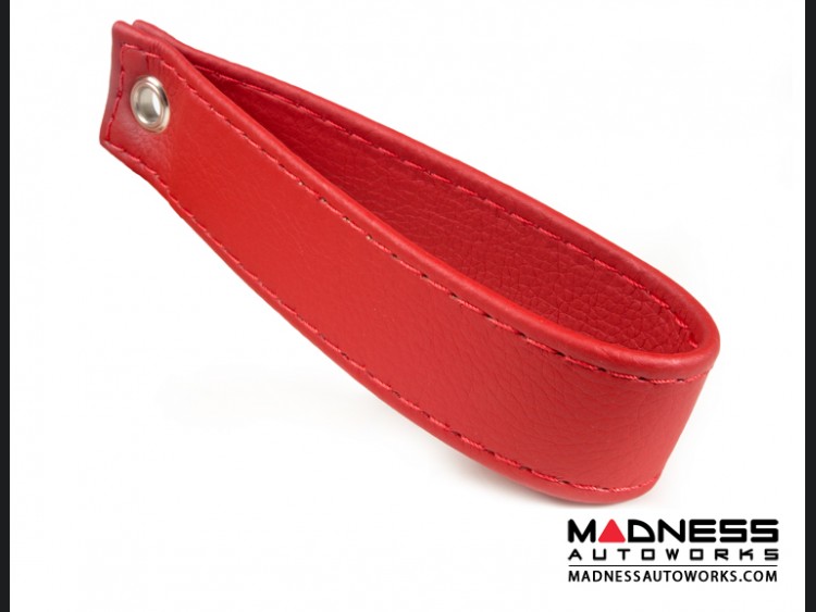 FIAT 500 Trunk Handle / Pull Strap - Red w/ Red Stitch