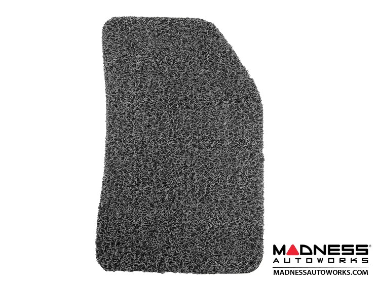FIAT 500X Floor Mats - All Weather - Rubber Woven Carpet - Black + Grey 